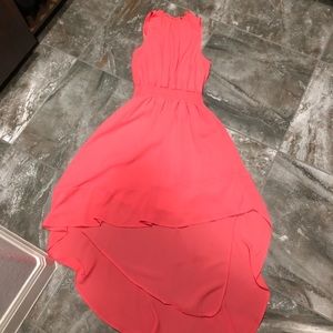 Coral high neck dress